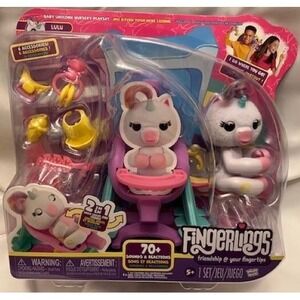 Fingerlings Lulu Interactive Unicorn - 70+ Sounds & Reactions - Nursery Playset
